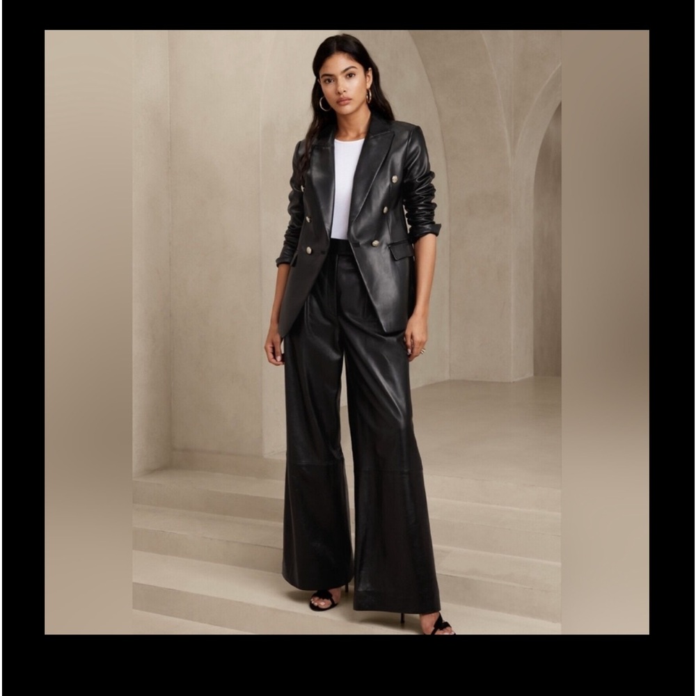 BANANA REPUBLIC CRUISE LEATHER WIDE-LEG PANT